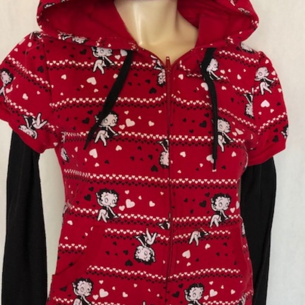 Betty Boop Fleece Hoodie Size Junior M 7/9